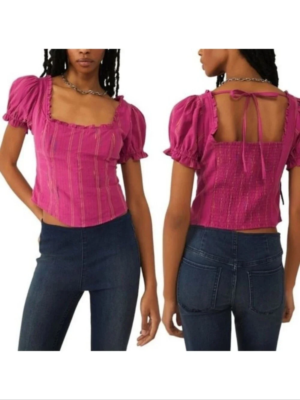 Free People Serotonin Corset Top Pink Size M